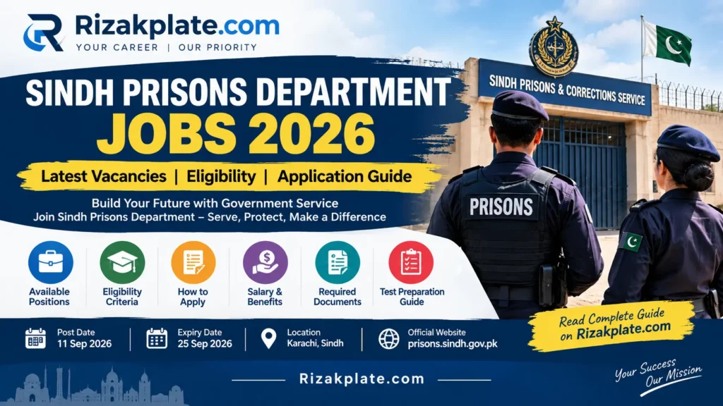 Sindh Prisons Department Jobs 2026 Pakistan
